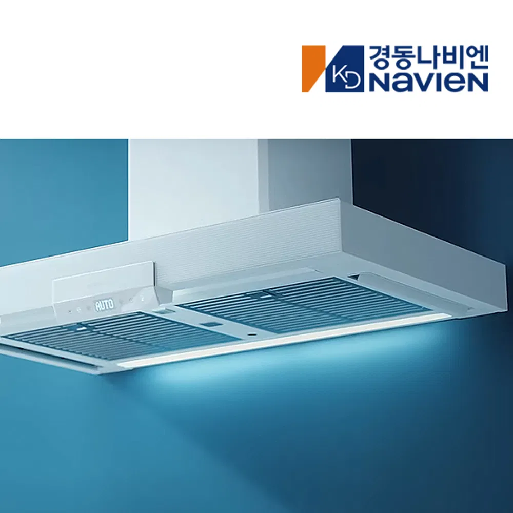 나비엔매직 3D 에어 커튼 레인지 연동형 주방 BLDC 침니 후드 렌지 화이트
