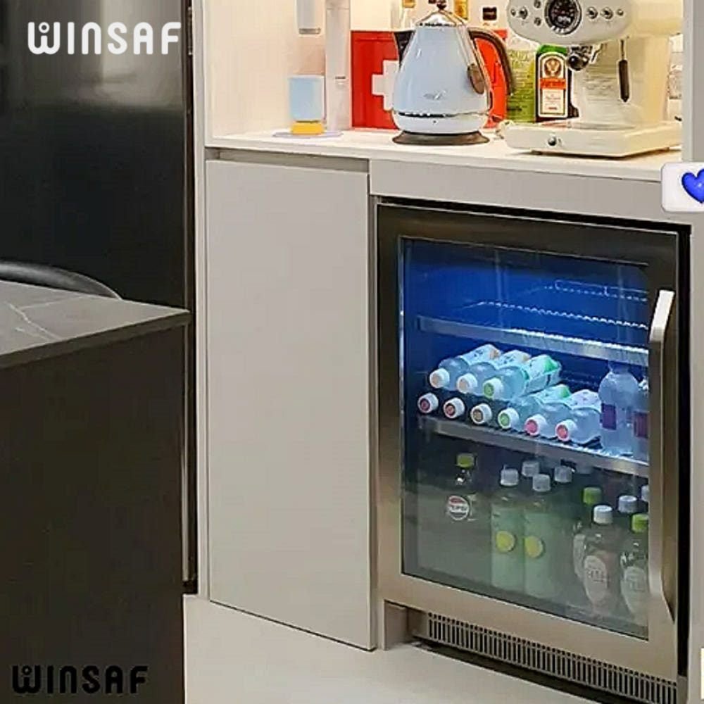 빌트인냉장고 하부장 소형 사무실냉장고 맥주 음료수 실버 아일랜드 식탁 싱크대 146L