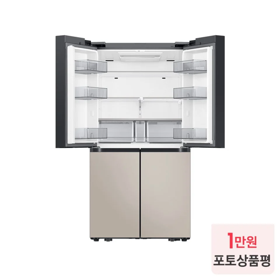 삼성 비스포크 AI 하이브리드 냉장고 901L 1등급 에센셜 화이트+에센셜 베이지(RM70F91R1ZG)